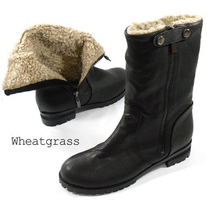 (Q121)fur half bootsWheatgrass[내피전체 털]